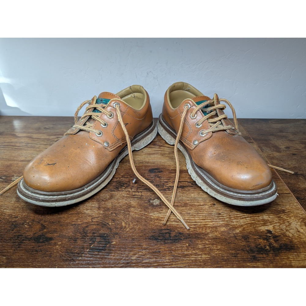 Wrangler Workwear Mens Tan Leather Oxford Work Shoes 9.5